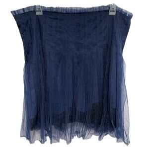 Grunge 90s Rodarte x Target Tulle Lace Mini Skirt 16 Blue Pleated Dark Romantic
